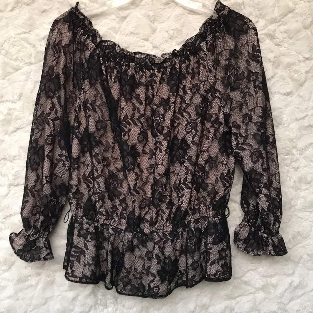 EUC Adrianna Papell Dressy Top with Peplum Sz PLG